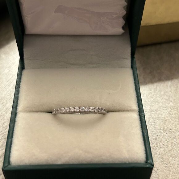 Moissanite half eternity band 5.5 sterling silver - Picture 2 of 3